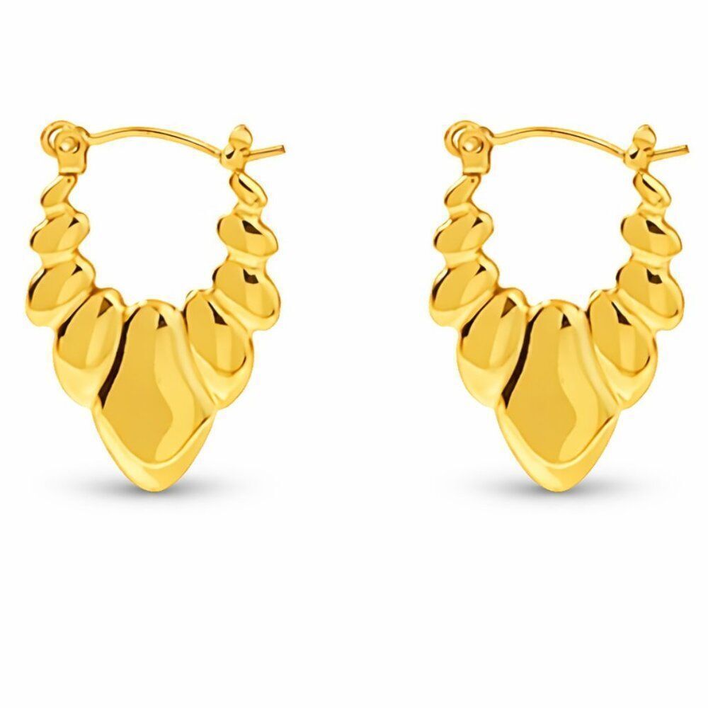 3For$20 Vintage Nugget Sculpted U Earring Stainless Steel Earrings
